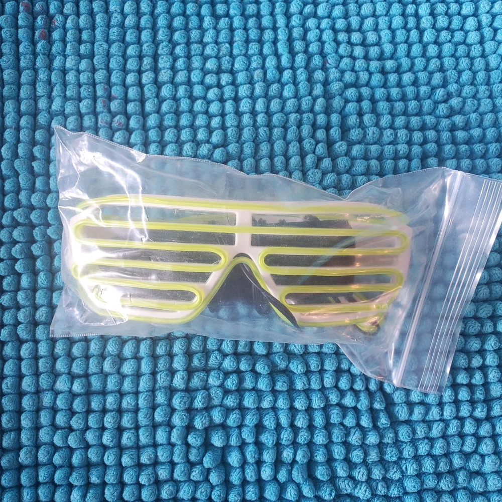 Shutter EL Wire Neon Rave Glasses Flashing LED Sunglasses